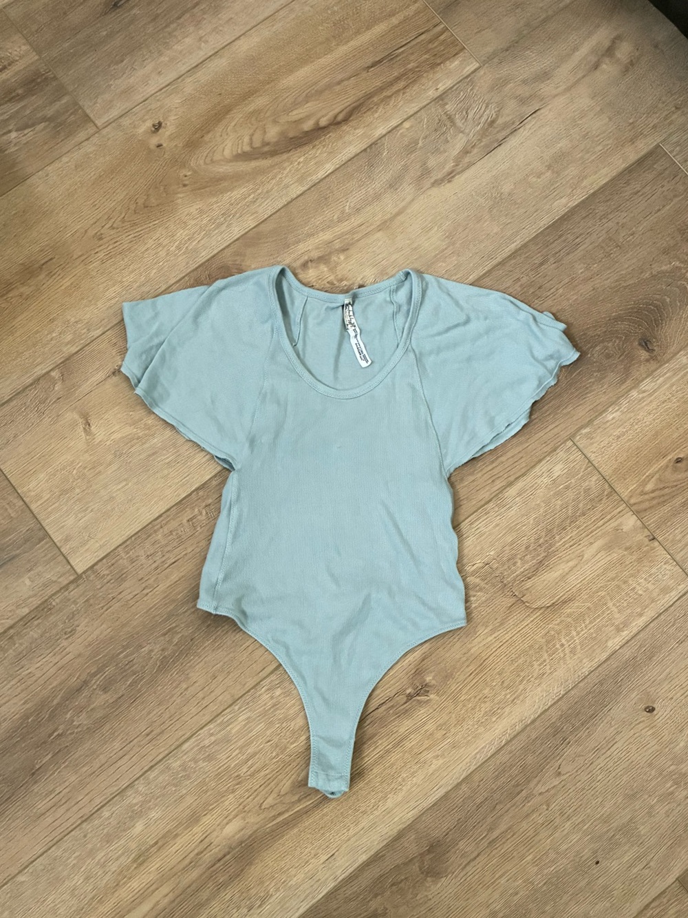 Free People Flutter Sleeve Ribbed Bodysuit